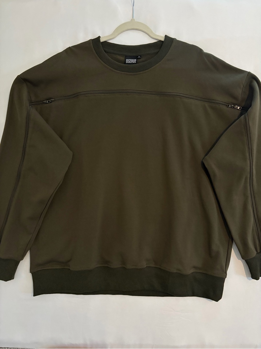 Outdoor Dialysis Brand Men's Crewneck Sweatshirt in Olive Green XL